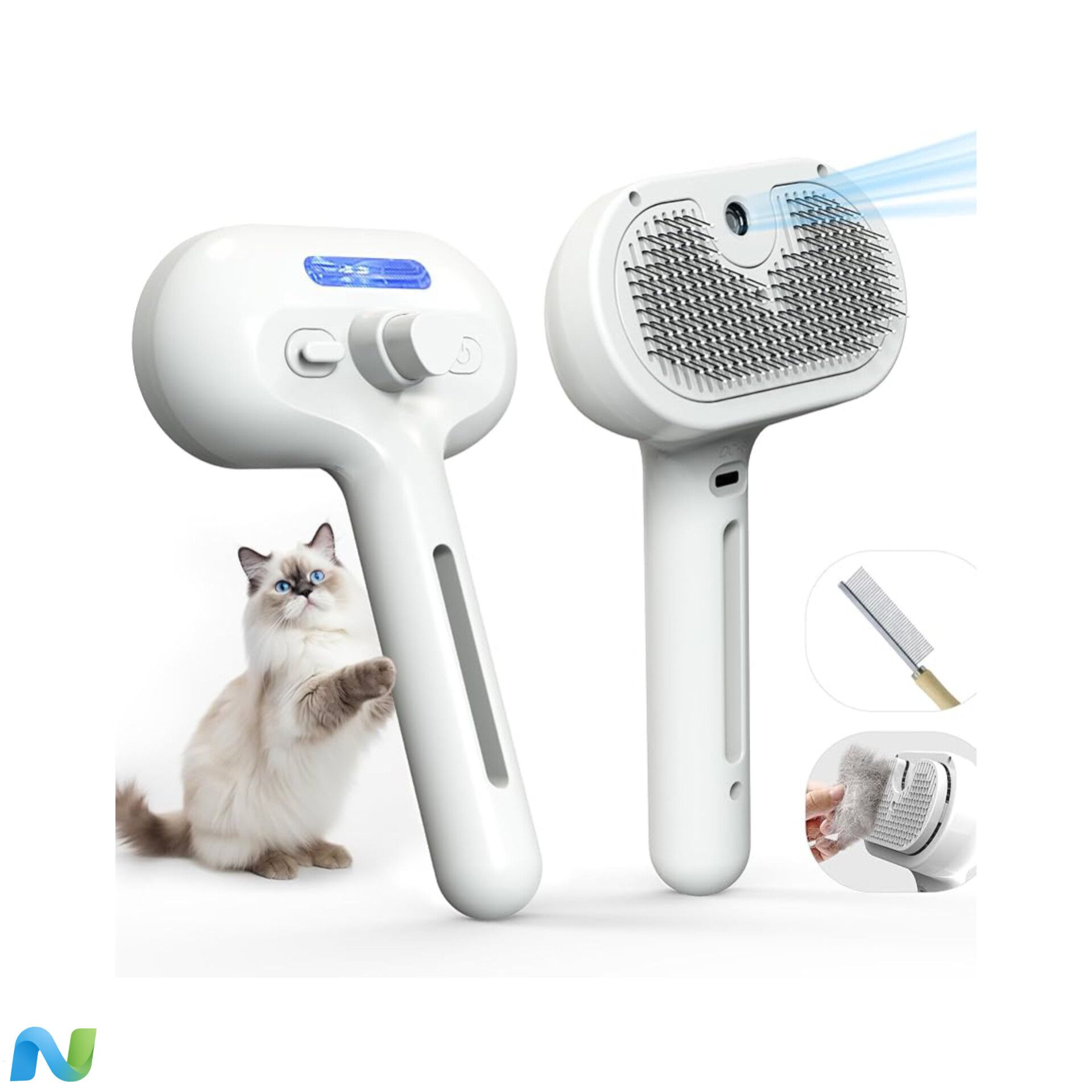 شانه اسپری‌دار حیوانات خانگی مدل Pet Spray Hair Comb DC_5V؛